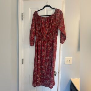 Pink Lily Off Shoulder Flowy Dress